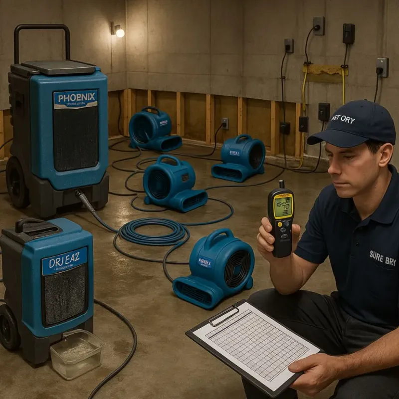 Structural Drying and Dehumidification process in Kingston, NJ